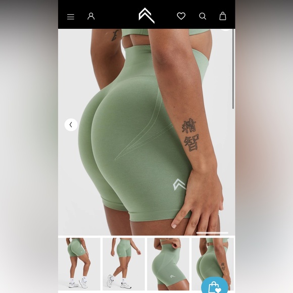 Oner Active Pants - Oner Active Gym Shorts, Size small/US 4, Colour Sage